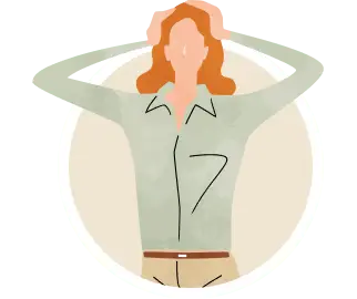 両手で頭を抱えている姿